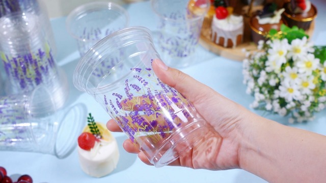Amazon.com: Hushee 60 Pcs Lavender Floral Cups with Spring Summer